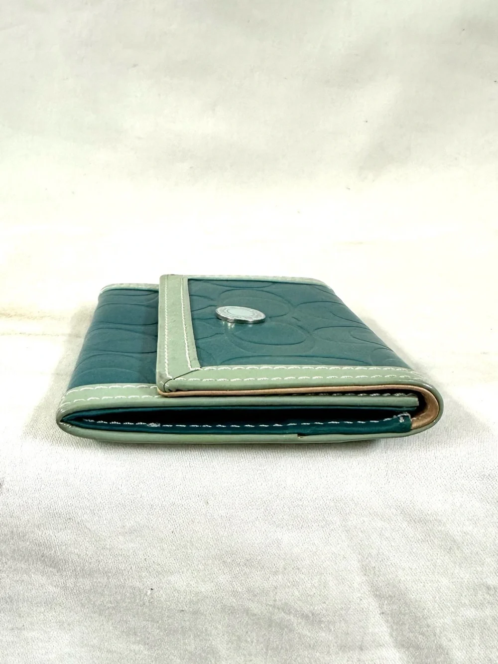 Coach Embossed C Leather Flap Card Case